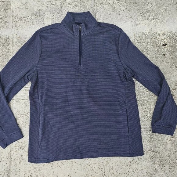 Ben Hogan Men Sweater Micro Jacquard 1/4 Zip Golf Sweater Blue Size M NWT - Picture 2 of 13